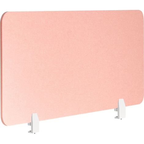 Séparateur de Bureau Panneau Synthétique Acoustique Tissu 80 x 50 cm Rose Pêche Split