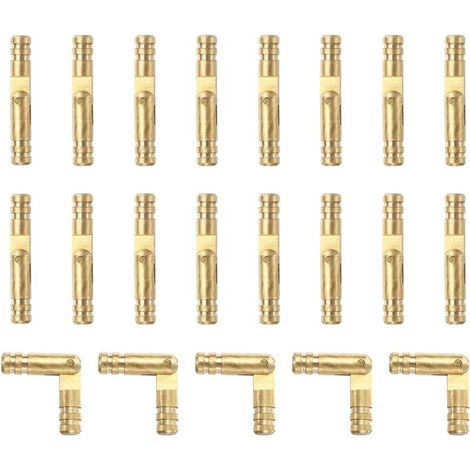 Lot de 20 charnières invisibles en laiton doré 4x25 mm pour boîtes à bijoux et boîtes à musique (1/4)