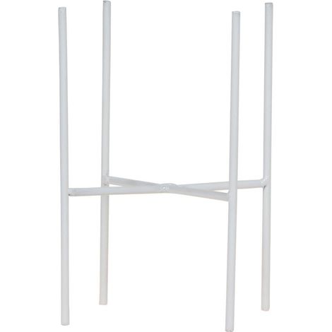 Support de Plante en Métal Blanc Porte-Plante Rehaussable Design Moderne Ø 14 cm x H 18,5 cm - PANGIVO (1/5)