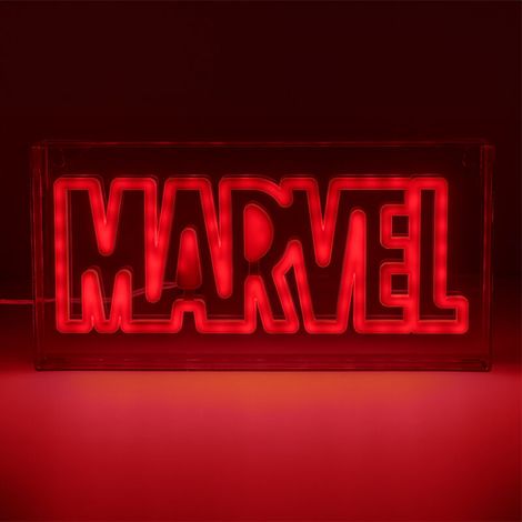 Lumière néon LED Marvel - Produit officiel, lampe sur pied ou à fixer au mur, décoration pour salle de jeux et objets de collection liés au cinéma