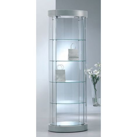 Vetrina Ovale Piccola in Cristallo Temperato (65 x 44 x h 190 cm) (1/2)