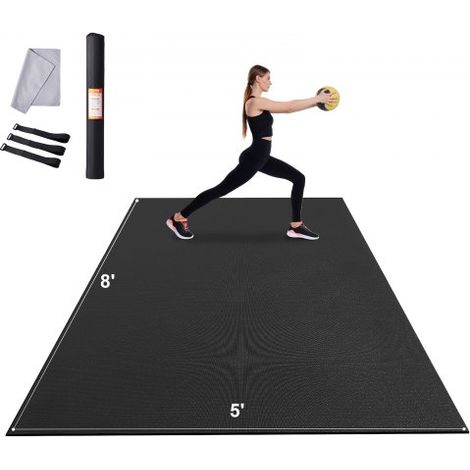 Trainingsmatte, rutschfeste, hochdichte Premium-Yogamatte, Trainings-Yogamatte für Männer und Frauen, Fitness- und Trainingsmatte mit Tasche und Tragegurt, für alle Arten von Heim-Yoga, Pilates und Bo (1/5)
