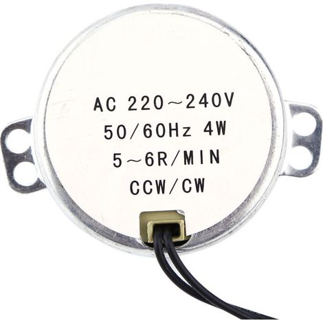 Moteur à Engrenages AC Synchrone 4W CW/CCW 5-6RPM, Moteur électrique pour le Contrôle d'automatisation et les Appareils Ménagers