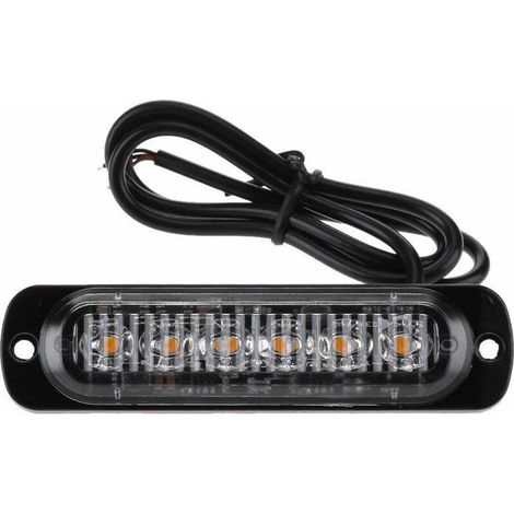 Lot de 2 feux de position latéraux à 6 LED pour l'avant et l'arrière, compatibles avec camions, caravanes, camping-cars, voitures et bus (jaunes), 11228 mm. (1/5)