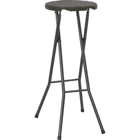 Tabouret haut pliable polyéthylène marron Nesly - Lot de 2 (1/4)