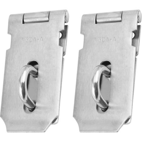 2 serrure de porte en acier inoxydable, lot de 2, finition brossée, pour portail intérieur et extérieur, sécurité renforcée