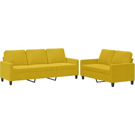 Maison Exclusive - Set di Divani 2 pz con Cuscini giallo in Velluto