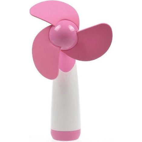 Portable Fan Handheld Mini Fan AA Battery Powered Super Mute Cooling Fan for Home, Office and Travel - Battery Not Included - Pink (1/5)