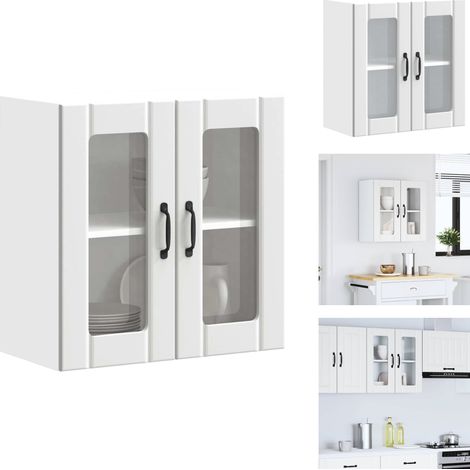 Armoire murale de cuisine avec porte en verre Lucca blanc - Armoire Murale De Cuisine - Armoires Murales De Cuisine - Meuble Mural De Cuisine - Armoire Murale Avec Verre (1/5)