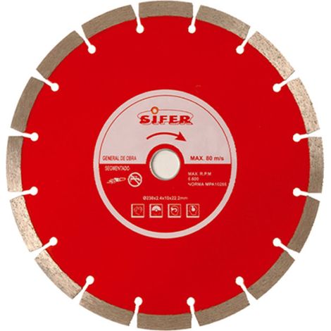Sifer Diamond Disc 230 Platorello 10 mm Segmentato Rosso 1443410