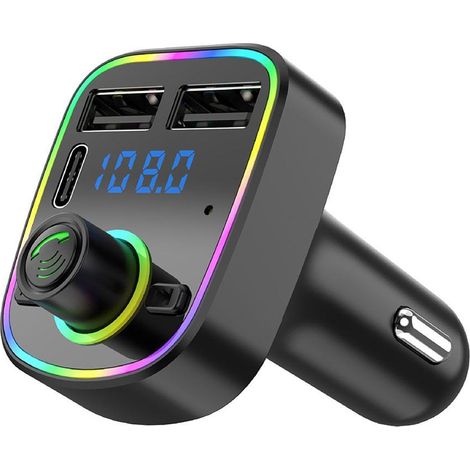 Lecteur MP3 mains libres Bluetooth pour voiture C3, transmetteur FM avec chargeur allume-cigare – Unité nue C3 (1/3)