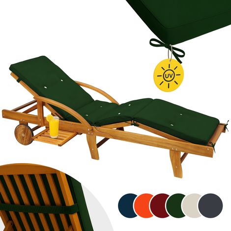 Detex Coprisdraio simil-lino fascia di sostegno 4 sezioni coprisedia sdraio imbottitura cuscino sdraie Verde (1/5)