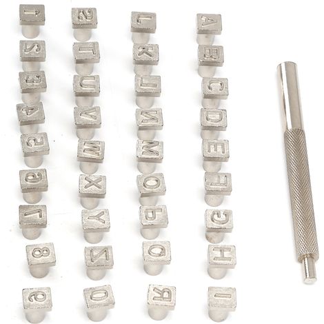 37-teiliges Set Alphabet-Stanzen aus legiertem Stahl, Zahlen-DIY-Handwerkzeug für Leder, zum Basteln von Taschen (1/5)