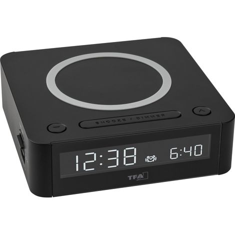 TFA Dostmann 60.2030.01 à quartz Réveil noir Heures de réveil 1 W693092 (1/4)