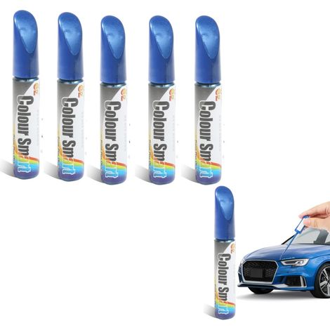 5 Pcs (Bleu)Peinture Voiture,Peinture Voiture Carrosserie,Stylo Peinture Voiture,Stylo Reparation Rayure Voiture,Stylo Retouche Peinture Voiture,Anti Rayure pour Carrosserie Moto