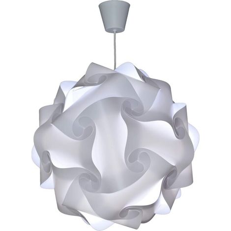 DIY Luminaire à Suspension - Lustre Chambre Prêt à Être Branché Abat-Jour à Suspendre au Plafond Pour Décoration Salon, Chambre Enfants, Ado, Adultes - Ø30 cm - Blanc (1/5)