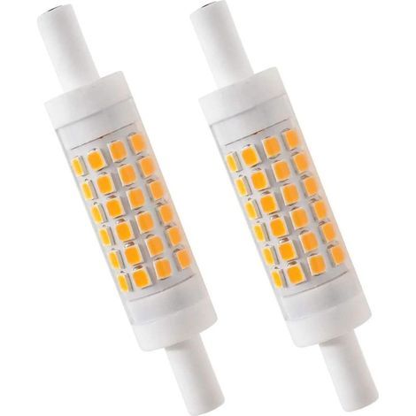 R7S LED 78mm Dimmable Blanc Chaud 2700K 5W J78 Lampe LED 450lm remplace la lampe halogène 50W Illuminant 230V 83 Ra, pack de 2 [Classe énergétique E] (1/5)