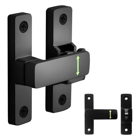 Verrou Porte Coulissante,Loquet Porte Interieure,90/180 Degrés Serrure à pêne Dormant en Acier Inoxydable,Serrure à Embrayage Heavy Duty à Angle Droit pour Portes Coulissantes,Armoires,Jardin (1/5)