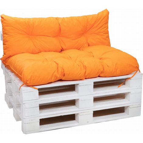 Set Coussins pour palettes, Assise 120 x 80 et Dossier 120 x 50cm, coussins canapé / coussin palette in-extérieur Orange, SETGARDEN