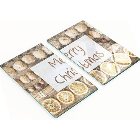 Planches de service en verre pour la cuisine, décorées de motifs Joyeux Noël, 2 x 30 x 52 cm (1/5)
