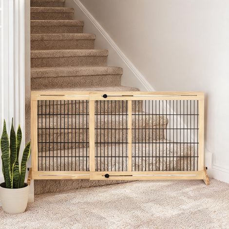 Barrière pour animaux naturholz en kiefer Stahl 180 x 36 x 69 cm (1/5)