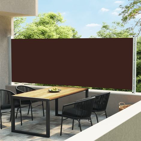 Auvent latéral rétractable de patio Paravent extérieur Brise Vue Rétractable pour Jardin, Balcon, terrasse 600x160 cm Marron NDTN4023012 (1/5)