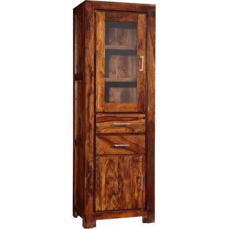Vitrine Sheesham 60x40x180 life honey lackiert METRO LIFE 106 (1/3)