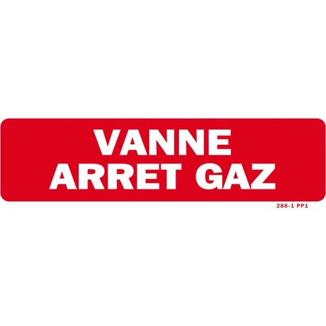 Cordia Incendie – Panneau vanne arrêt gaz 200x60mm – PVC classe M1 – Pour installations gaz – Coffret gaz professionnel