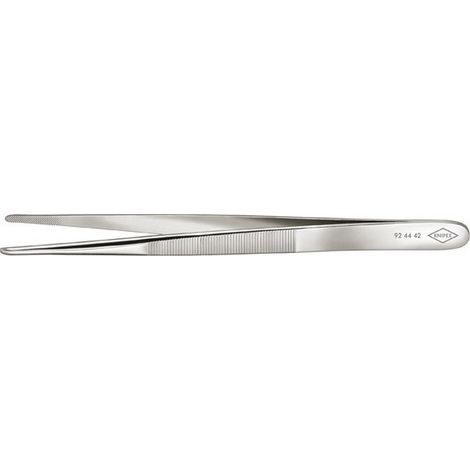 Picchi Precisione Pinzette: Dritto, Rotonda, Di Circa 2 Mm Di Larghezza, Finemente Dentato Presa Superfici Croce, Nichel Superficie, Manici Scanalati