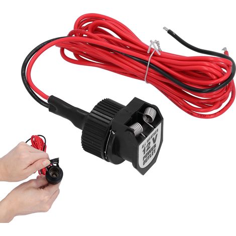 Schwarzer 12-V-Zigarettenanzünder-Adapterstecker, 21 mm Durchmesser, mit federbelasteter Abdeckung, wasserdicht für Motorrad, Boot, Fahrzeug (1/5)