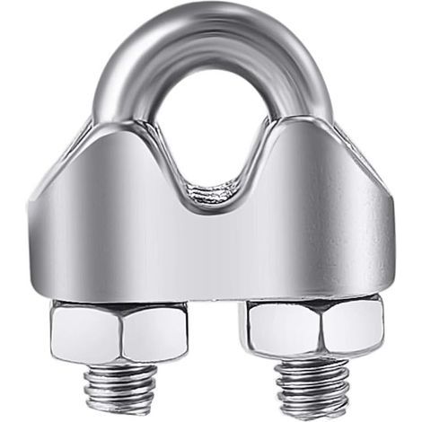 12 pièces serre cable inox 3 mm galvanisé Pince à câble métallique pince à corde en forme d'arc Câble Métallique Clips Inox Pince en forme d'arc serre cable acier pour fixer les câbles et les co (1/3)
