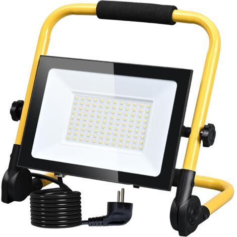 Projecteur LED Chantier 150W - Éclairage de Chantier Puissant et Étanche IP66,Lumière Blanche 6500K, 15000 Lumens avec Prise Schuko et Cordon de 4M - Idéal pour Travaux Intérieurs et Extérieurs (1/5)