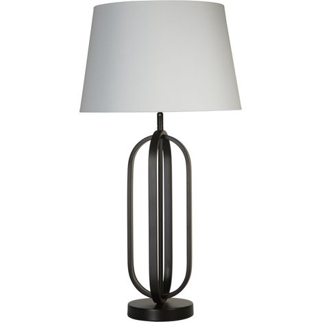 Lampe de table Chic noir avec capuche blanche - EU91101WH (1/3)