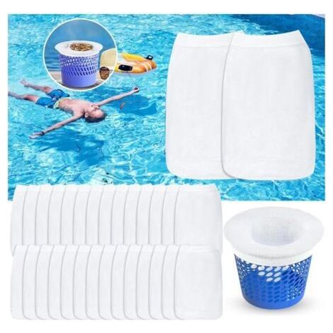 30 Stück Poolfiltersocken, ultrafeines Netzgewebe, elastisches Nylon, wiederverwendbar (1/5)