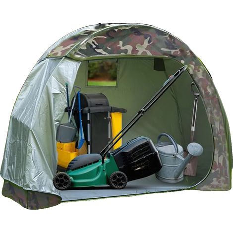 Tente de rangement pour vélos, tissu Oxford 210D, dimensions 76,8" × 32" × 64", peut contenir 3 vélos, installation sans outils, résistant aux intempéries (1/5)