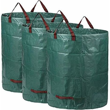 Garden Bags 3x300L, Heavy Duty Garden Waste Bags, Waterproof Heavy Duty Large Bags with Handles, Foldable and Reusable… (1/5)