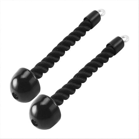 Lot de 2 cordes de traction pour triceps à prise simple, robustes, pour machine à poulie de musculation. (1/5)
