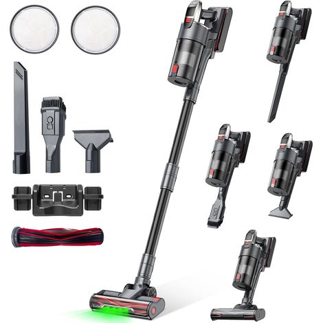 A11 Aspirateur Balai sans Fil, Aspirateur sans Fil Puissant 48Kpa et 60 Min, avec Technologie Cyclonique et Anti-Enchevêtrement, Aspirateur Balai pour Les Poils d'animaux/Tapis/Sols Durs (1/4)