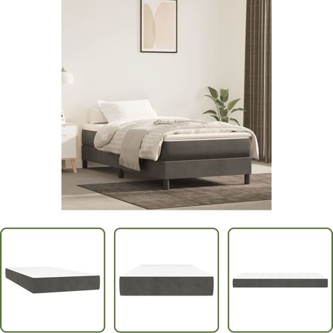Sommeil profond - Matelas de lit à ressorts ensachés fermeté moyenne gris foncé 120x190x20 cm (1/5)