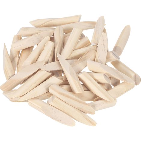 50Pcs Cheville pour Trous de Poche, 9.5mm Cheville en Pin Massif pour Jig de Trous de Poche, Cheville en Bois pour Tables Chaises Armoires Bricolage Artisanat, Couleur Bois (1/5)