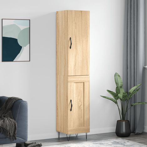 Highboard Sonoma-Eiche 34,5x34x180 cm Holzwerkstoff (1/5)