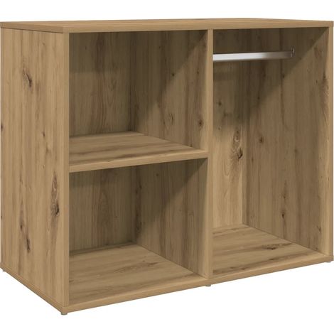 Armadio da toeletta moderno con pratico spazio portaoggetti 80 x 40 x 65 cm in legno multistrato rovere artigianale 020051011