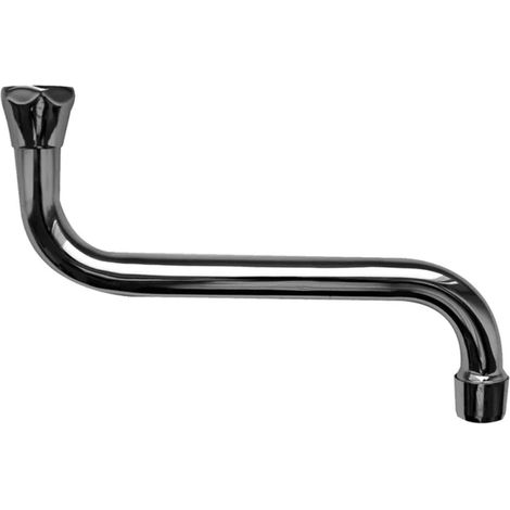Schläfer 400305 Canna di Ricambio Rubinetto Cucina, Girevole a S, per Gruppo Cucina a Muro Lunga cm 15 x Ghiera 3/4, Compatibile con Aeratore Neoperl Anticalcare Risparmio Acqua M22 (incluso) (1/5)