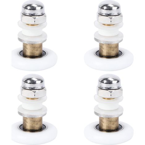 Lot de 4 rouleaux de porte de en cuivre pour porte de coulissante en verre (diamètre du rouleau 28 mm)