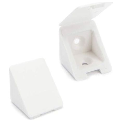 Ahlsen – Équerre de fixation 40 pcs – Connecteurs d'angle 21x21x17mm – Pour meubles en bois – Couleur blanche – Plastique durable (1/4)