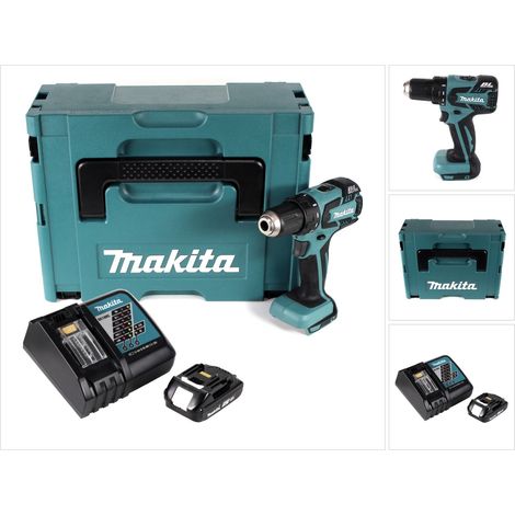 Makita DDF 459 RA1J Trapano avvitatore a batteria 18 V 45 Nm + 1x batteria 2,0 Ah + caricabatterie + Makpac
