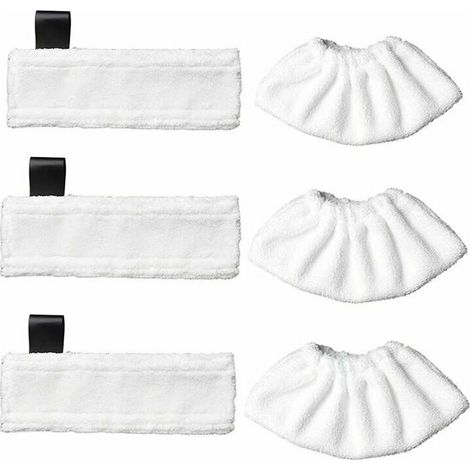 Lot de 3 lingettes de rechange en microfibre et 3 chiffons en microfibre pour Karcher Easy Fix SC1/SC2/SC3/SC4/SC5/SV7, chiffon accessoire pour Kärcher Easy Fix (1/5)