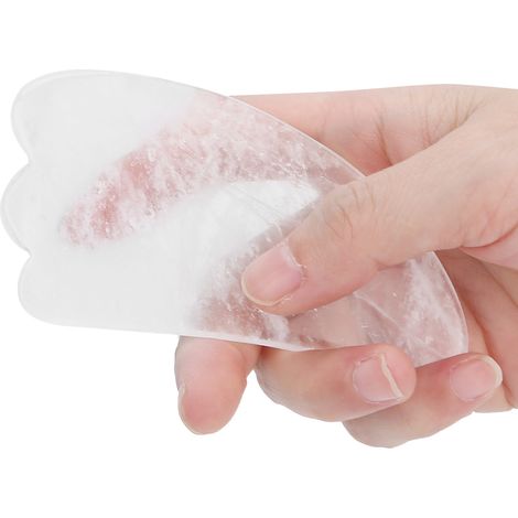 Plaque de Gua Sha en Cristal de Roche Naturelle pour Soins du Visage et Détente (1/5)