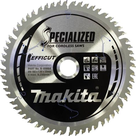 Makita B-69864 Lama circolare 165 x 20 x 1.85 mm Numero di denti: 60 1 pz.