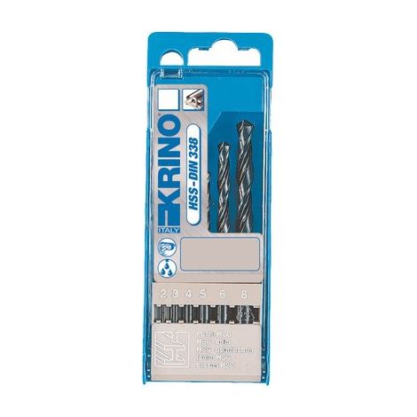PUNTA TRAPANO HSS RULLATA ASTUCCIO KRINO - MM 2,0/8,0 CF=PZ 6- 2 confezioni